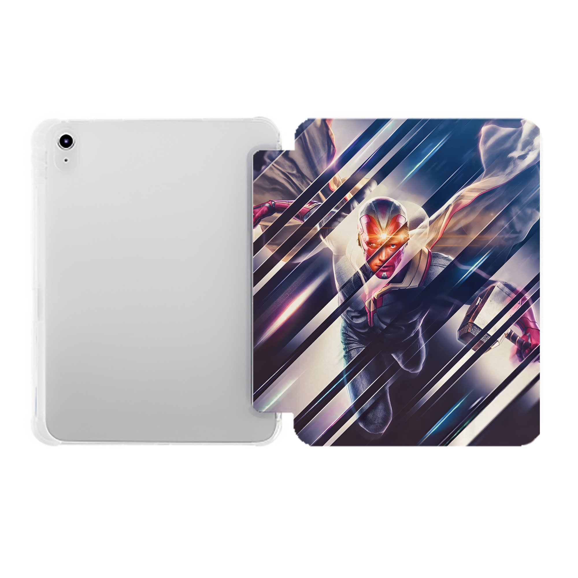 （画像用） アベンジャーズ The Avengers IPad ケース ペン収納付き 三つ折りスタンド PUレザー×シリコン 対応機種9.5/10.5/10.9インチ